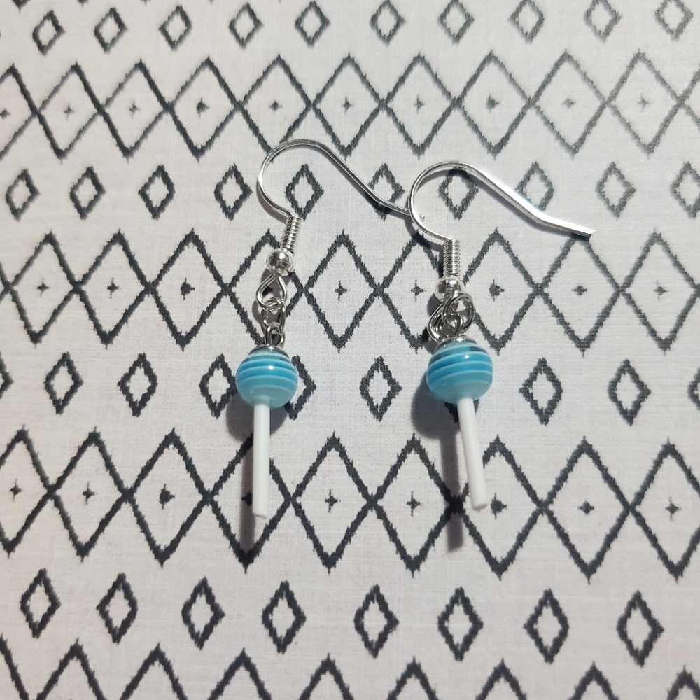 Blue Lollipop Earrings